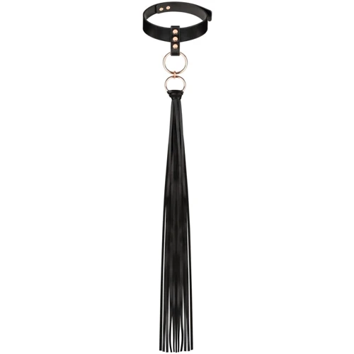 Ошейник с флоггером Rosy Gold Collar with Flogger Black