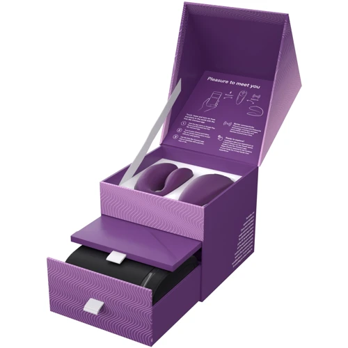 Смарт-вібратор для пар We-Vibe Chorus Purple, сенсорне керування вібраціями стисненням пульта фото 9
