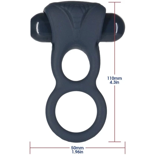 Двойное эрекционное кольцо с вибрацией LUX Active -Triad - Vibrating Dual Cock Ring, пульт ДУ: Цвет черный