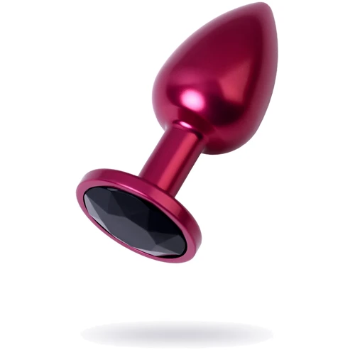 Анальная пробка с кристаллом Metal By Toyfa Burgundy anal plug Tourmaline