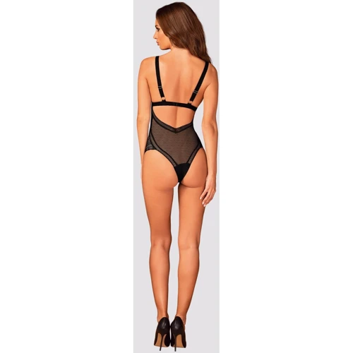 Боди Obsessive Estiqua black M/L: Узор Однотонный