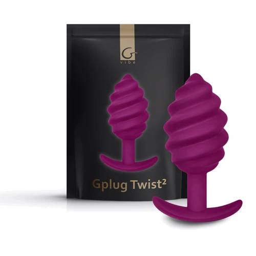 Витая силиконовая анальная пробка Gvibe Gplug Twist 2 (фуксия) фото 6