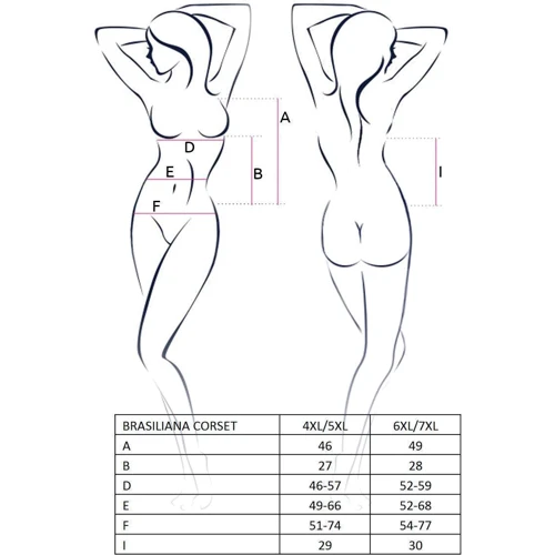 Сексуальний корсет Passion BRASILIANA CORSET black 4XL / 5XL фото 3