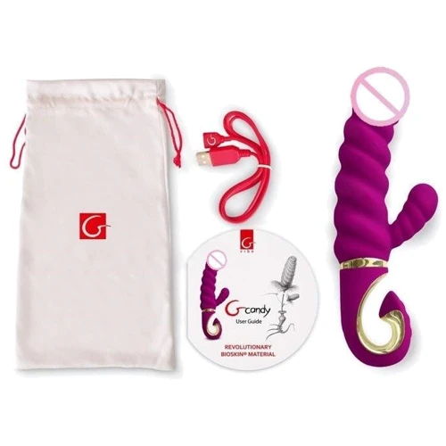 Вібратор-кролик Gcandy - Gvibe (Англія) з рухомим кліторальним стимулятором, 18х3,5 см: Для кого Для жінок