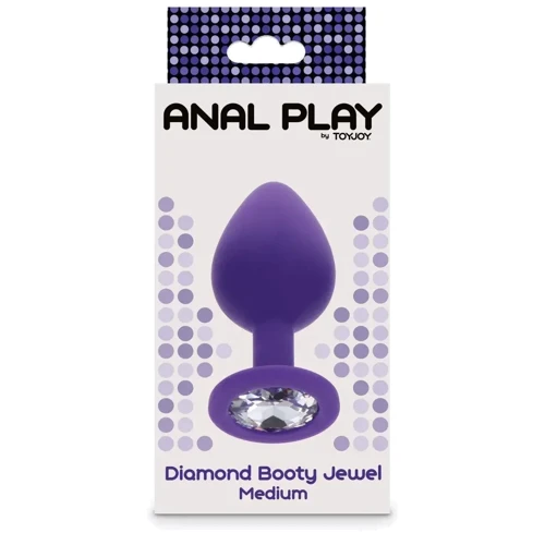 Анальний затор Toy Joy Medium Diamond Booty Jewel (фіолетовий): Наявність вібрації  Нет
