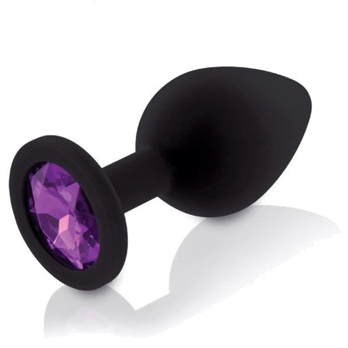 Набір анальних пробок з кристалом Rianne S: Booty Plug Set Black: Матеріал силікон