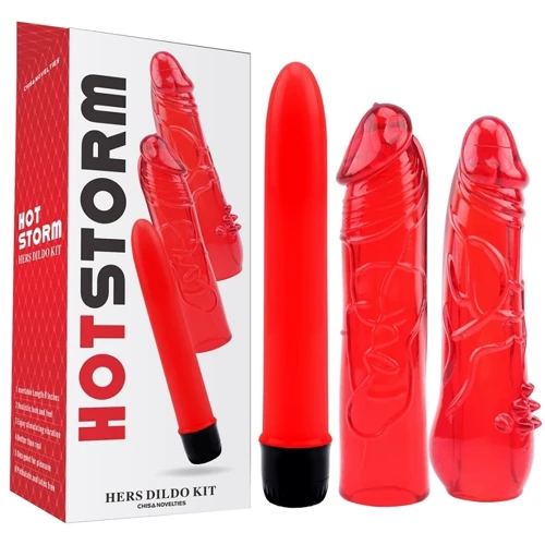 Вибратор с насадками Chisa Hot Storm Hers Dildo Kit: Для кого Унисекс