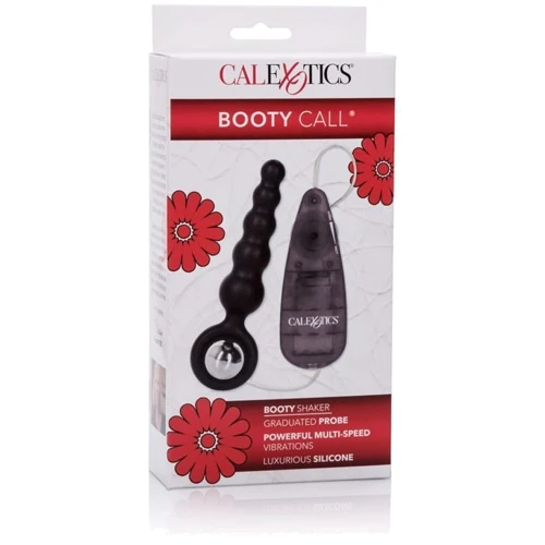 Анальная вибро-пробка Booty Call Booty Shaker, 10.3x2.5 см, черный: Наличие вибрации Есть