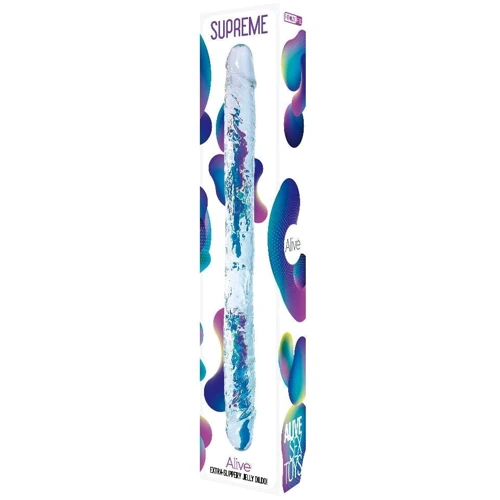 Прозрачный двусторонний фаллоимитатор Alive Supreme Jelly Dildo: Назначение Вагинальные