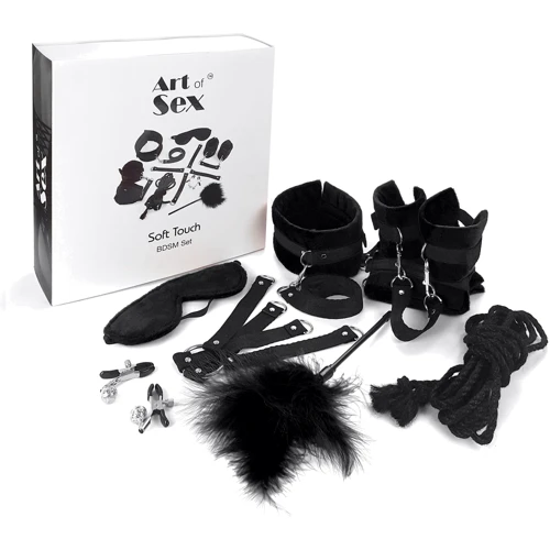 Набор БДСМ Art of Sex - Soft Touch BDSM Set 9 предметов черный