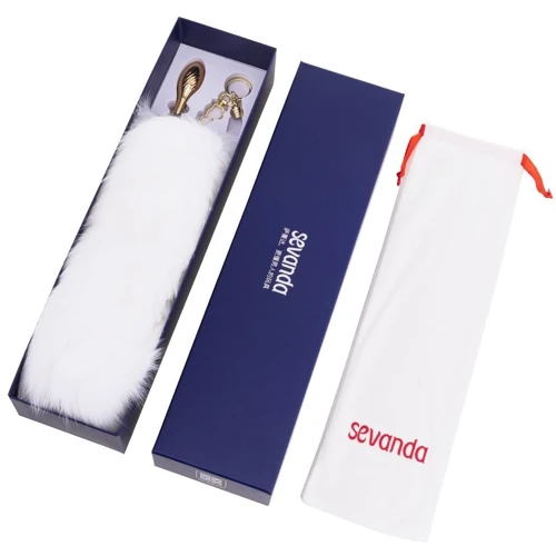 Анальная пробка LOCKINK Sevanda White Fox-Tail Anal Pear-shape Plug: Материал Медицинский металл