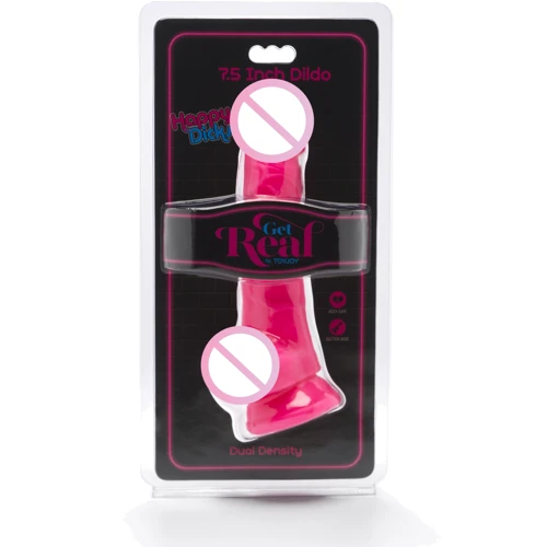 Toy Joy Get Real Happy Dicks Dildo 7,5 In w.Balls фаллоимитатор с мошонкой и присоской, 19х4 см, розовый: Тип Реалистичные