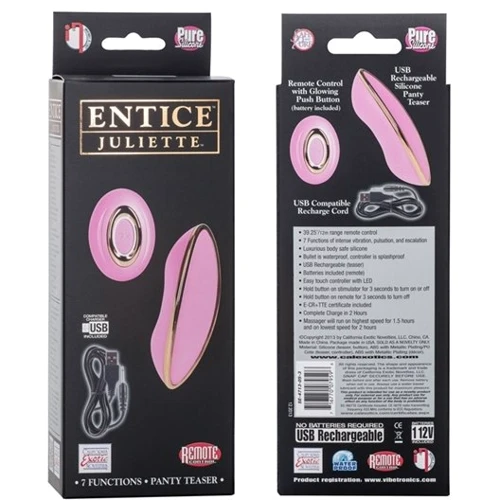 Клиторальный стимулятор Entice Juliette, малиновый: Тип и форма Вибротрусики