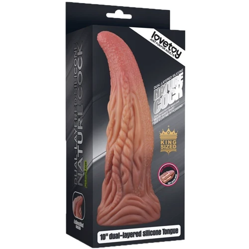 Фаллоимитатор Dual-Layered Silicone Tongue 10" Brown: Тип Нереалистичные