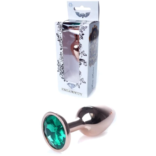 Анальная пробка с кристаллом BOSS of TOYS Boss Series - Jewellery Red Gold PLUG Green S, BS6400115