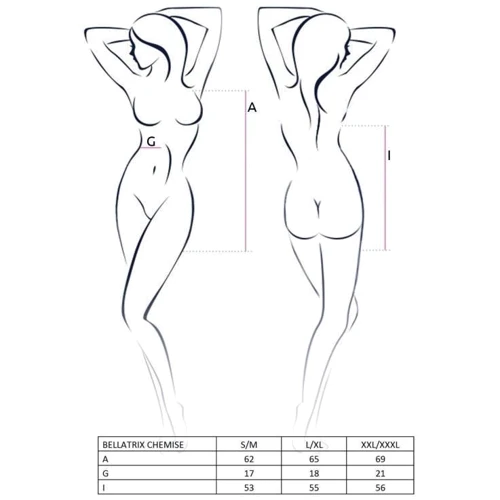 Платье со шнуровкой Passion BELLATRIX CHEMISE black L/XL: Для кого Для женщин