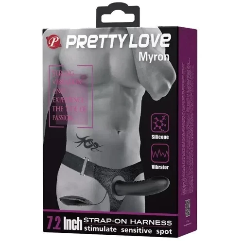 Страпон чоловічий з вібрацією Pretty Love "Myron" BW-022056 фото 8