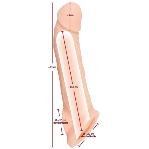 Насадка на член Nature Skin Penis Sleeve With Extension: Наличие вибрации Нет