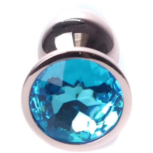 Анальная пробка с кристаллом BOSS of TOYS Boss Series - Jewellery Red Gold PLUG Light Blue S, BS6400113: Особенности С кристаллами
