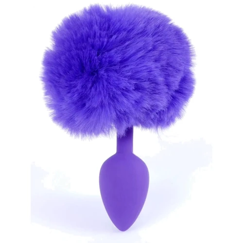 Анальная пробка S с хвостом BOSS of TOYS Boss Series - Silicon PLUG Bunny Tail Purple, BS6400101