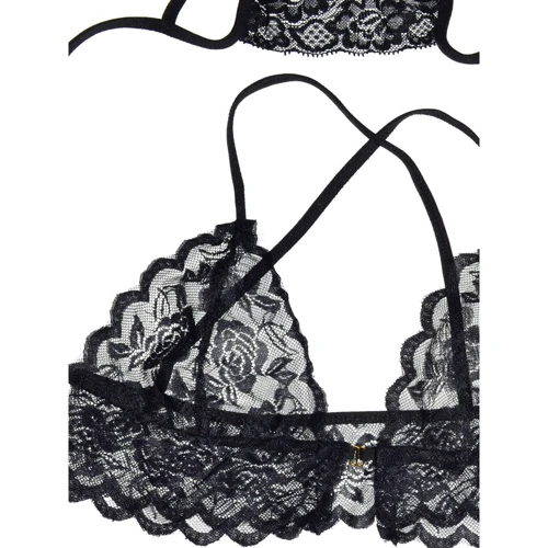 Ігровий костюм Полонянка NDS 0817 Black M/L (14667): Декор Кружево
