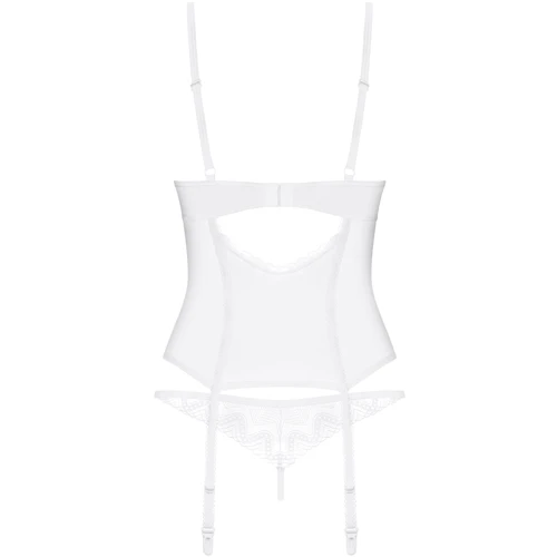Корсет Obsessive Alissium corset & thong XL/2XL: Декор Кружево