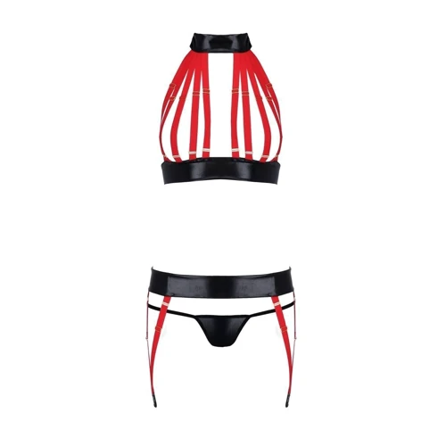 Комплект Passion AZIZA SET red S/M: Декор Стрепы