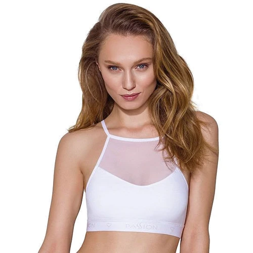 Спортивный топ с прозрачной вставкой Passion PS006 TOP white, size XL