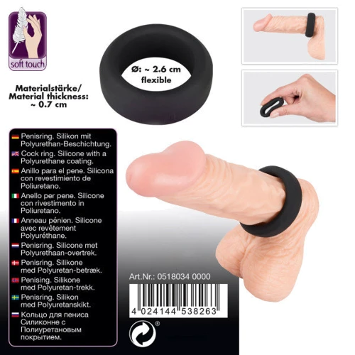 Эрекционное кольцо Black Velvets Cock Ring 2.6 см: Цвет черный