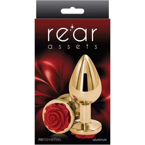 Анальная пробка Ns Novelties - Rose Buttplug M (золотистая с красным): Для кого Унисекс