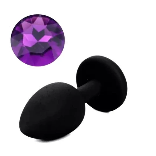 Силиконовая анальная пробка с кристаллом Silicon Black 09 ( размер S ), SKN-SIL-BLACK 09