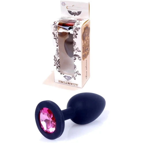 Анальная пробка Boss Series - Jewellery Black Silicon PLUG Medium Pink (BS6400087)
