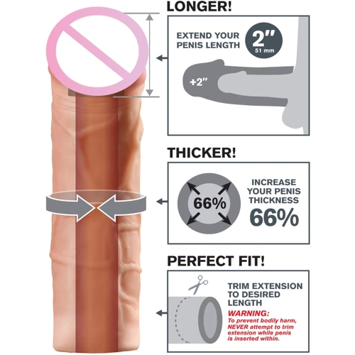 Утолщающая насадка на пенис Pipedream FX Mega 2 Inch Extension, (телесный): Для кого Для мужчин