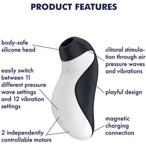 Вакуумний стимулятор для клітора з вібрацією Satisfyer Orca: Призначення Вакуумні
