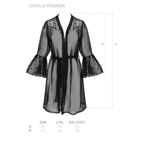 Пеньюар Passion LOVELIA PEIGNOIR black XXL/XXXL: Декор Волан