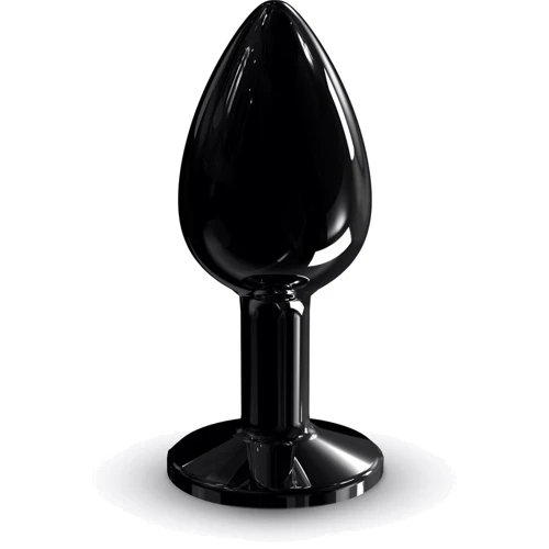Металева анальна пробка із кристалом Dorcel - Diamond Plug Black S
