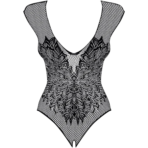 Бодістокінг із великої сітки Obsessive B112 teddy S/M/L Black: Матеріал нейлон