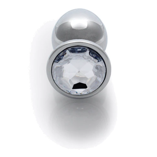 Металевий анальний затор Ouch! Heart Gem Silver - Diamond, S: Наявність вібрації  Нет