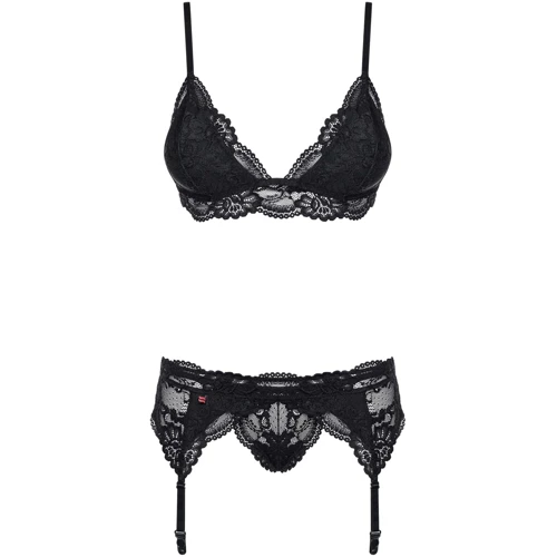 Эротический кружевной комплект Obsessive 810-SEG-1 set black L/XL: Страна-производитель товара Польша