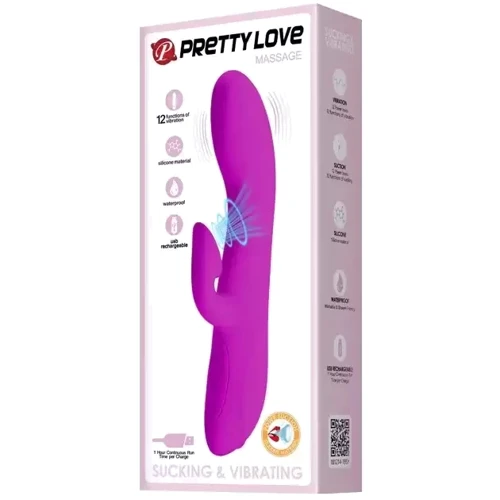 Вибратор с вакуумной стимуляцией клитора Pretty Love - Massage, BI-014395: Диаметр, см 3