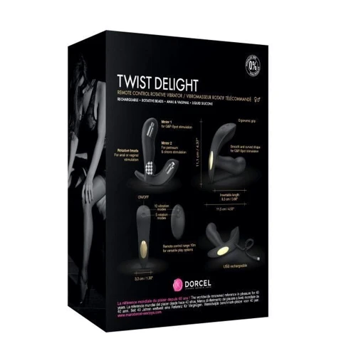 Универсальный вибратор с жемчужным массажем Dorcel TWIST DELIGHT: Длина, см 11.5