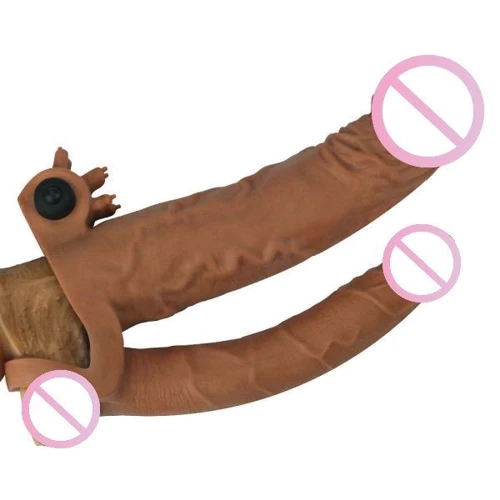 Насадка LoveToy Pleasure X-Tender Vibrating Double Penis Sleeve Brown Add 2": Призначення Для подвійного проникнення