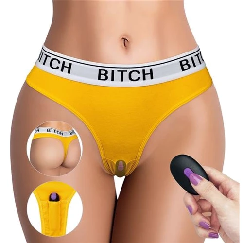 Вибротрусики LoveToy Ingen Bitch Vibrating Panties Yellow (на талию 61-69 см)