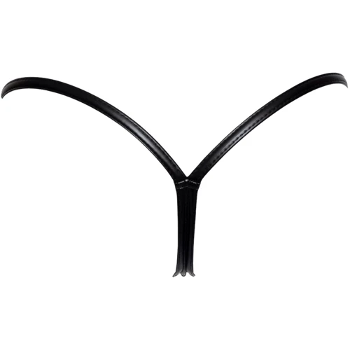 Трусики Noir Handmade P008 Powerwetlook panty with gold clasp Вlack, L: Узор Однотонный