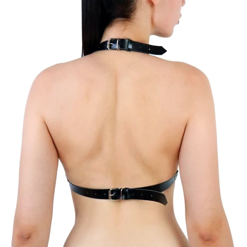 Портупея женская с шипами Art of Sex - Demia Leather harness (черный, L-2XL): Вид Портупеи