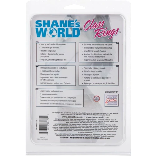 Комплект эрекцилонных колец CalExotics Shane's World Class Rings, голубой: Производитель California Exotic Novelties