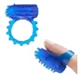 Эрекционное кольцо и насадка на палец 2в1 Toy Joy Flexible Ring & Finger Vibe (синий)