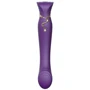 Смартвибратор 3в1 Zalo - Queen Twilight Purple, пульсирующая жемчужина и вакуум, кристалл Swarovski: Тип и форма Вибромассажер