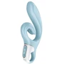 Вібратор-кролик Satisfyer Love Me Blue, гнучкий, відросток з потрійним кінчиком
