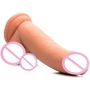 8 Inch Ultra Real Dual Layer Suction Cup Dildo - Medium Skin Tone - фалоімітатор 18x5 см, тілесний: Призначення Вагінальні